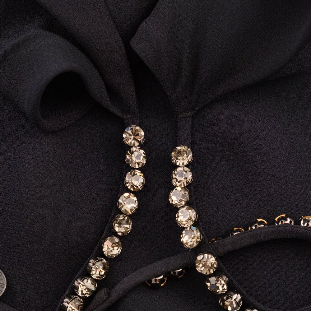 Stella McCartney Plunge Crystal Halterneck Floor-Length Maxi Dress, Black, IT 40 - Picture 10 of 13